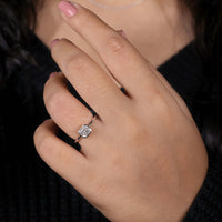 Radiant Cut Lab-Grown Diamond Half Bezel Setting Ring 1 CT