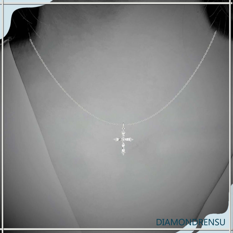 0.60 TW Round Moissanite Criss-Cross Pendant