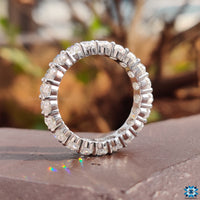 oval cut moissanite eternity band