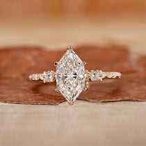 Pave Setting Ring with dutch marquise diamond ring.
