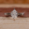 Dutch marquise engagement ring with dual shank setting.
