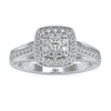 Double Halo Engagement Ring With Bridge Accent