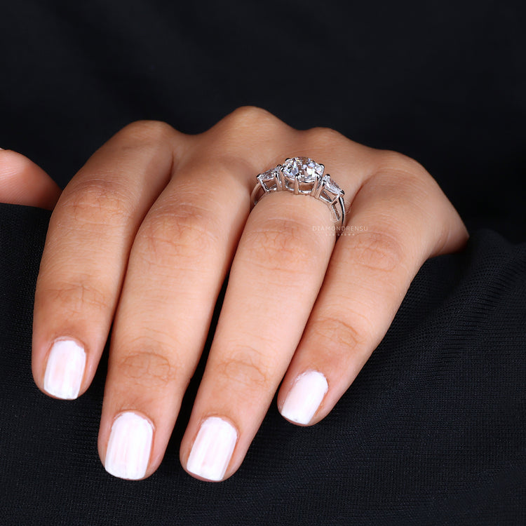 Engagement ring Australia design with balanced proportions and side stones.
