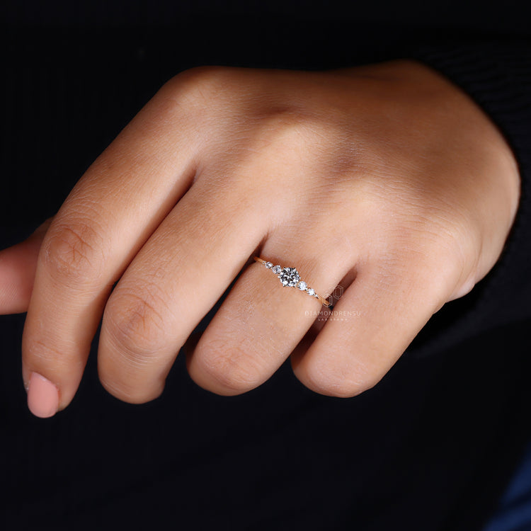 customise ring with Lab Grown Diamond center.
