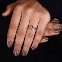 Yellow gold diamond ring in solitaire engagement ring.

