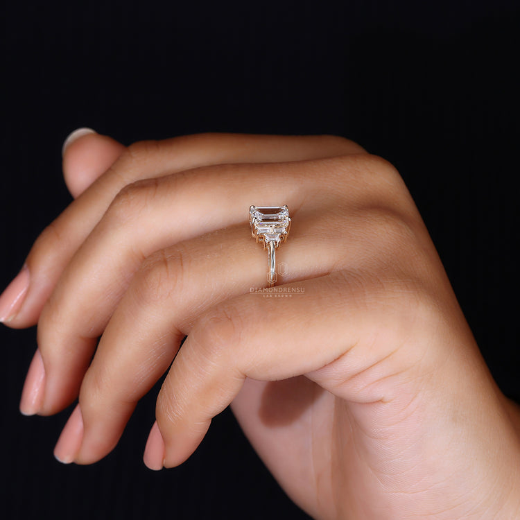 Handmade jewelry with 7 stone engagement ring.
