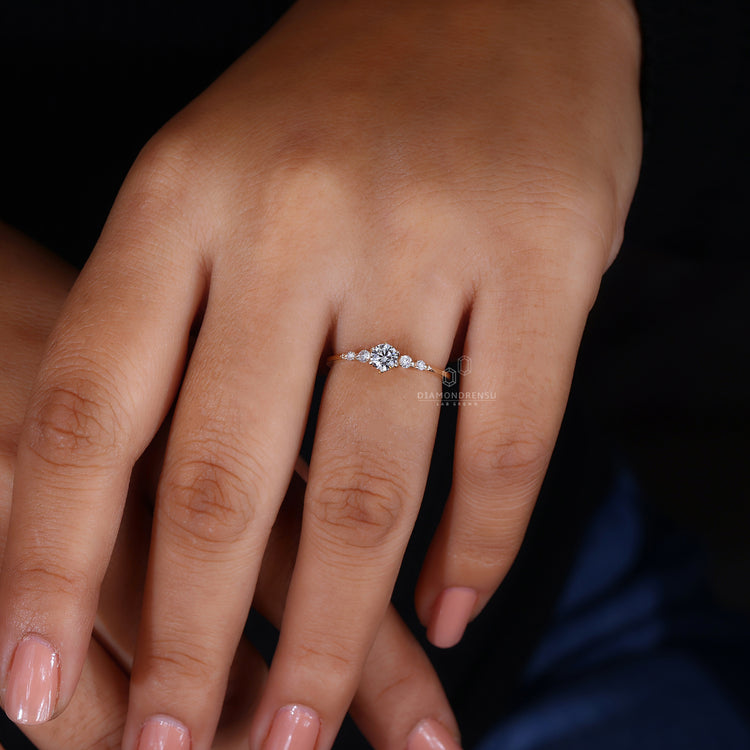 IGI certified ring in custom engagement design.
