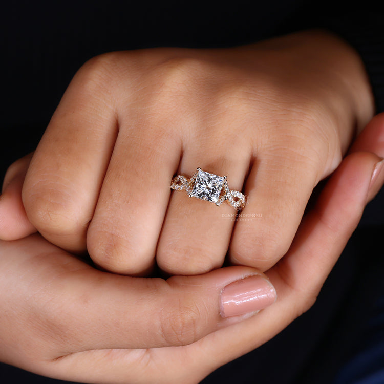 Customise ring using yellow gold engagement ring.

