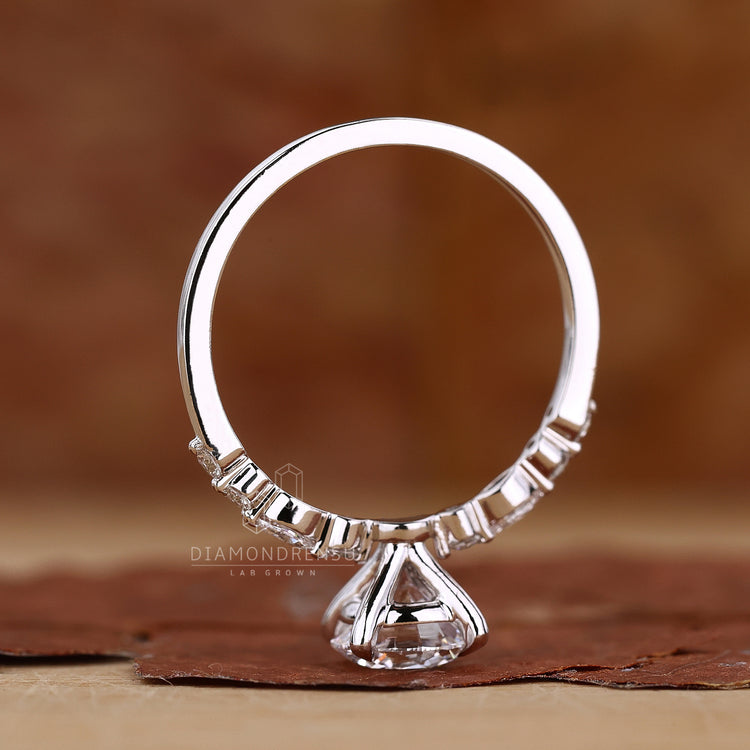 Lab Grown Diamond ring with shared prong setting.
