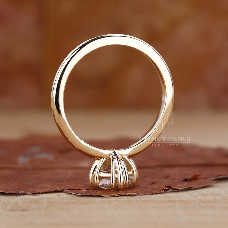 Asscher solitaire diamond ring made in Australia.
