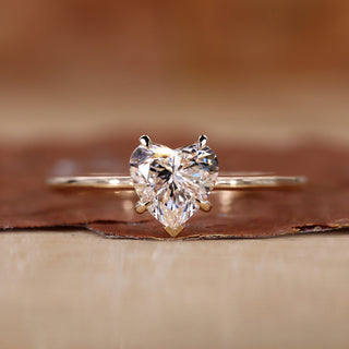 Heart diamond ring with a clean and elegant design.
