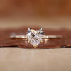 Heart diamond ring with a clean and elegant design.
