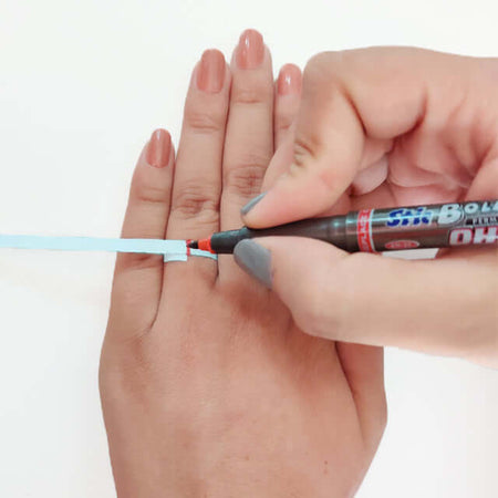 Mark your ring size with a marking pen. Measure 4-5 times for accuracy.