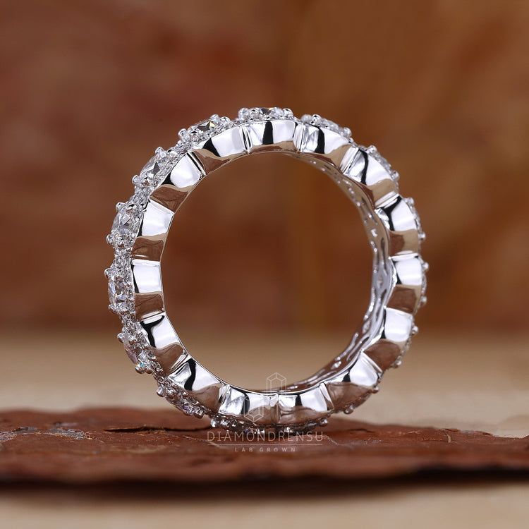Full eternity wedding band and handmade band.