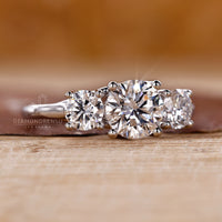 Prong setting ring with IGI certified lab grown diamonds.
