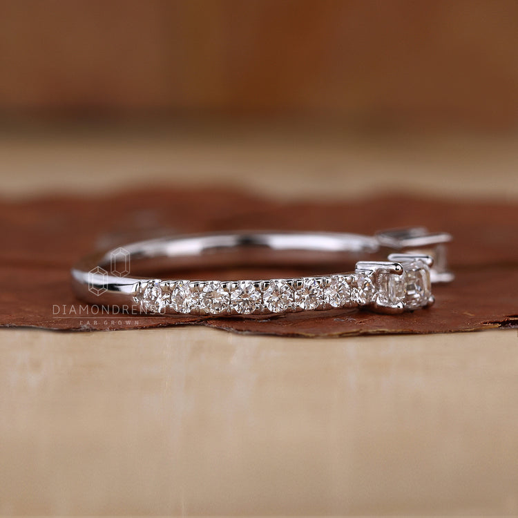 White gold wedding band for anniversary gift for her.

