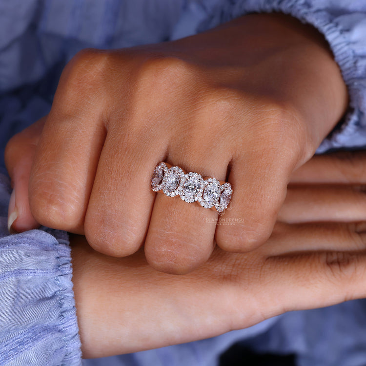 IGI certified ring with 5 stone engagement ring.
