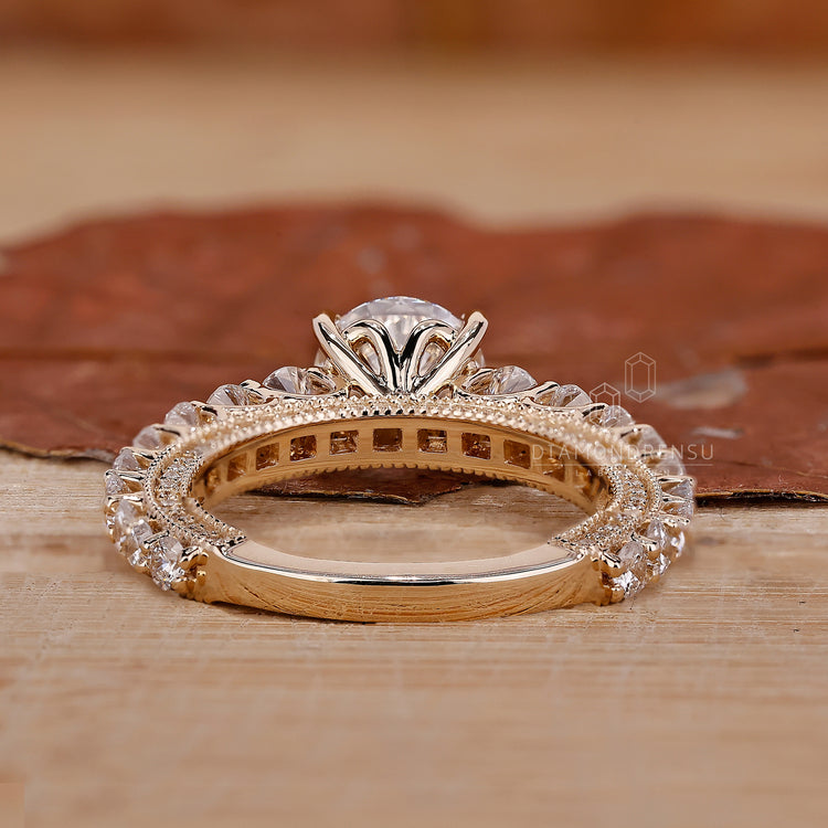 Buy Engagement ring with tapered pave setting.
