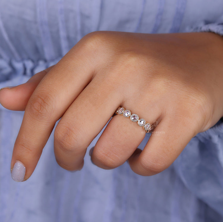 Rose Cut Lab-Grown Diamond Vintage Style Ring 1.9 CT