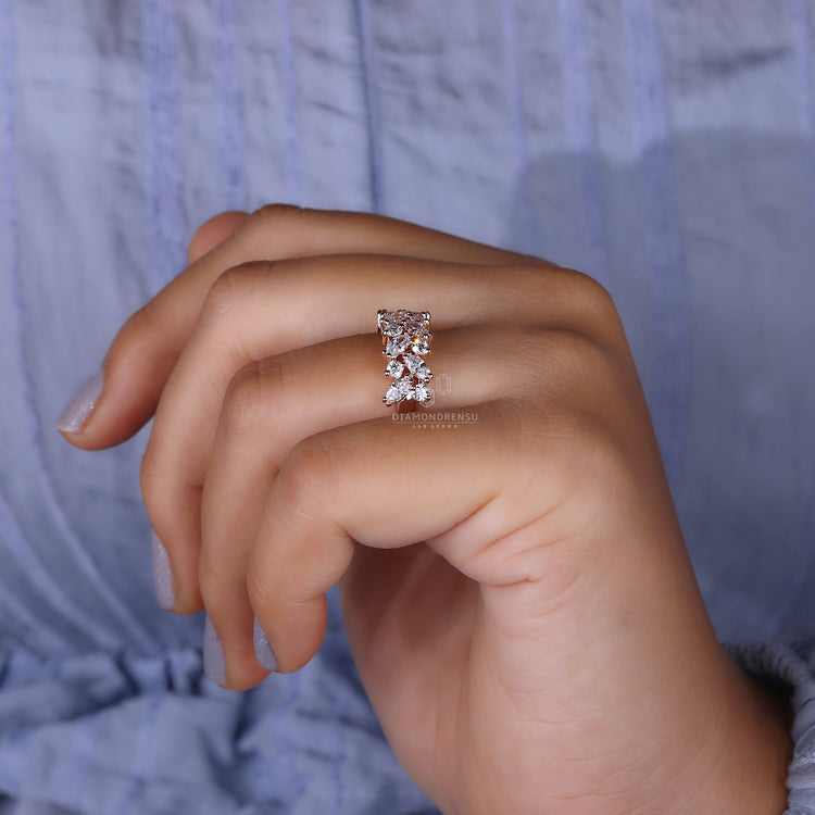 Two row eternity band in custom diamond band.
