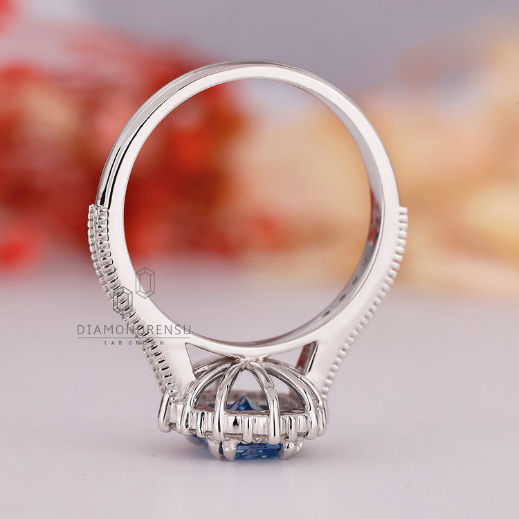 Lab Grown Diamond in white gold engagement ring.
