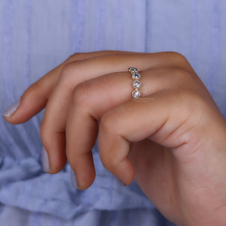Rose Cut Lab-Grown Diamond Vintage Style Ring 1.9 CT