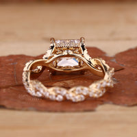 Buy Engagement ring with round cut hidden halo setting.
