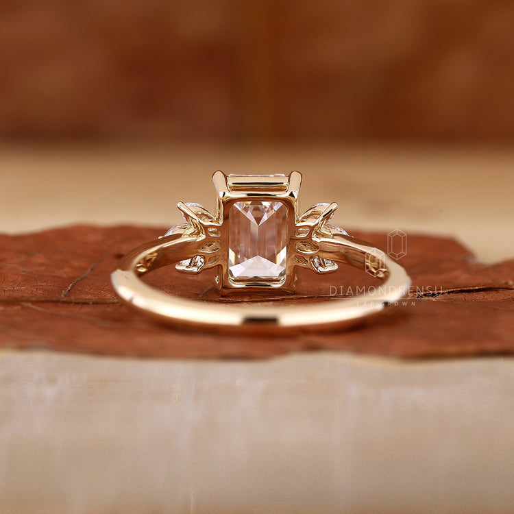 Engagement ring Australia with Yellow gold setting.
