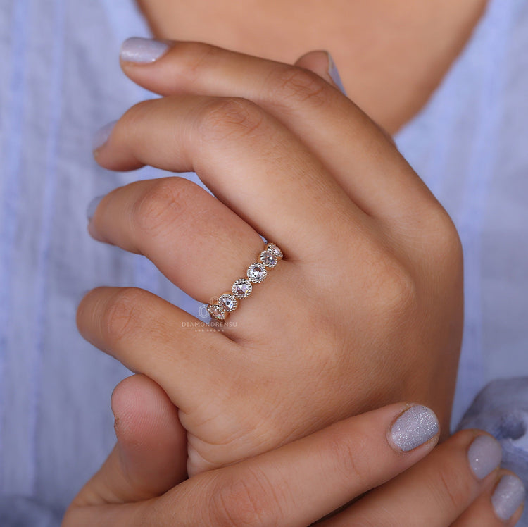 Rose Cut Lab-Grown Diamond Vintage Style Ring 1.9 CT
