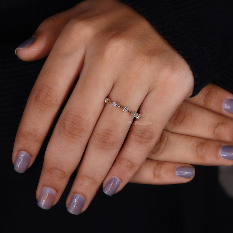 Handmade band with yellow gold wedding band.

