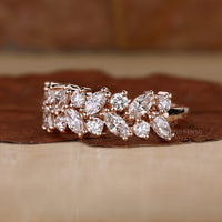 Unique wedding band made in rose gold wedding band.
