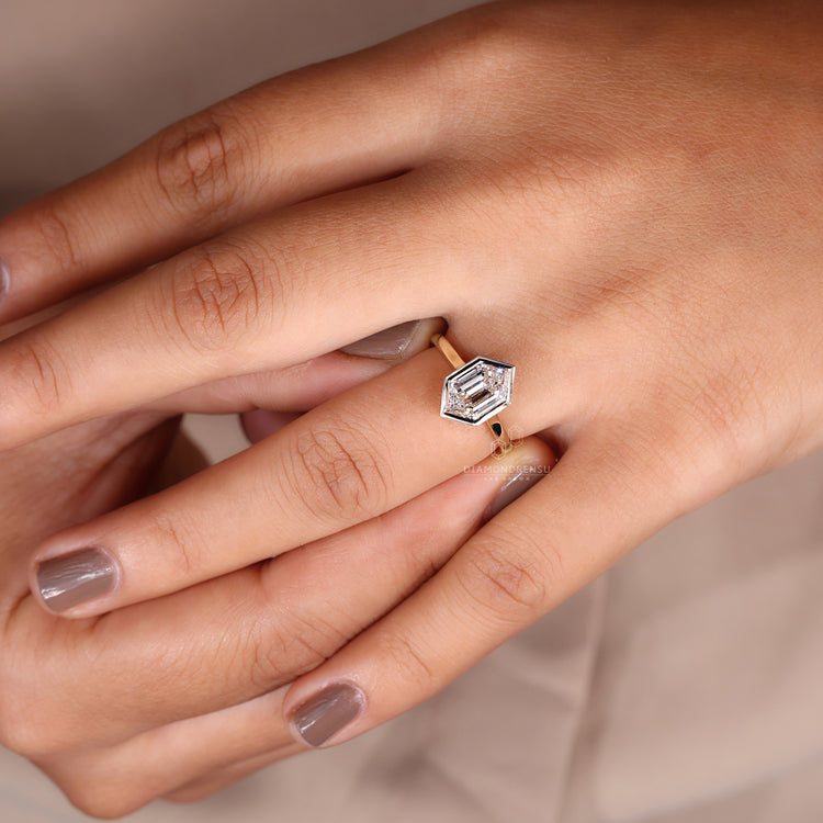 IGI certified bezel set diamond ring.
