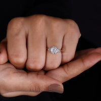 3 stone diamond ring paired with tapreded shank ring.
