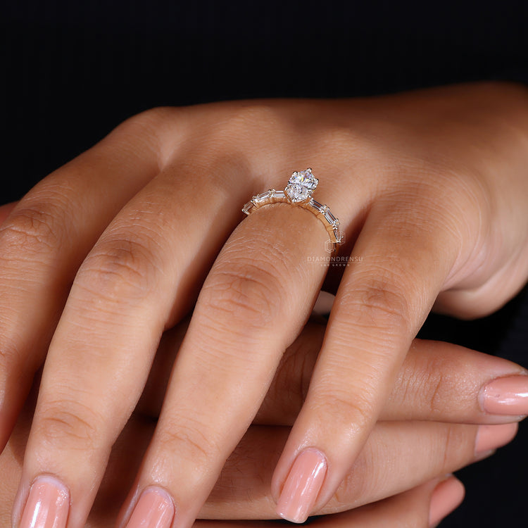 Yellow gold engagement ring with a clean polished finish.
