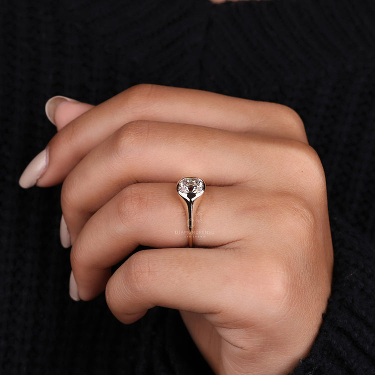 Customise ring using signet engagement ring design.
