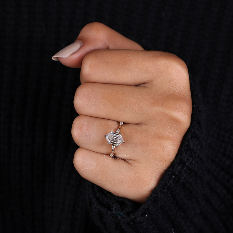 distance pave ring in 6 prong setting style.

