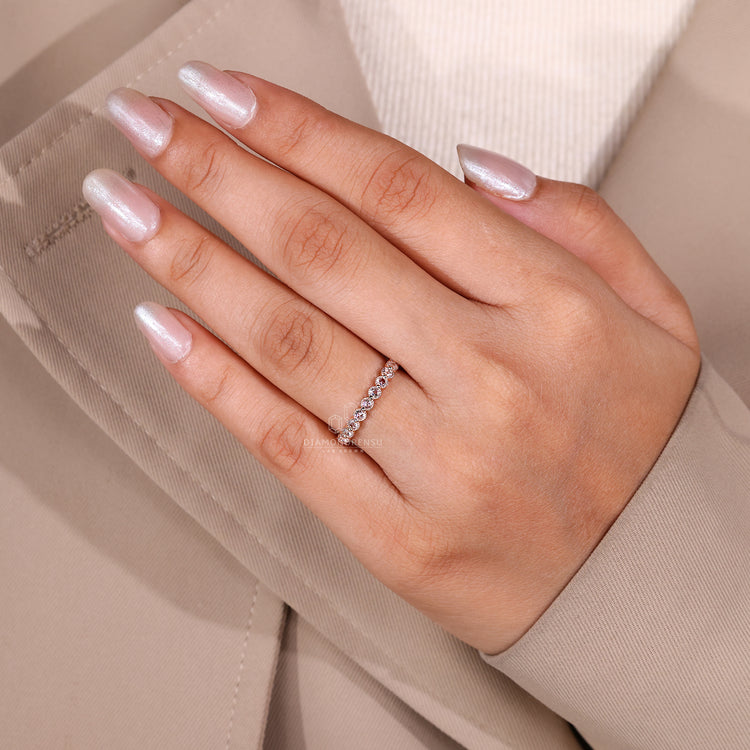 Handmade Jewelry featuring eternity rose cut diamond band.
