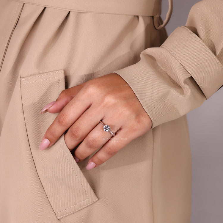 Handmade jewelry featuring custom diamond ring.
