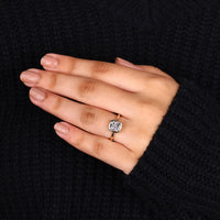 Cushion bezel set ring made in solitaire diamond ring.
