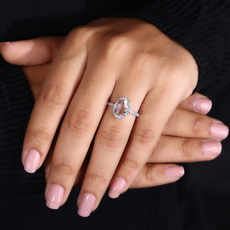IGI certified white gold diamond ring.
