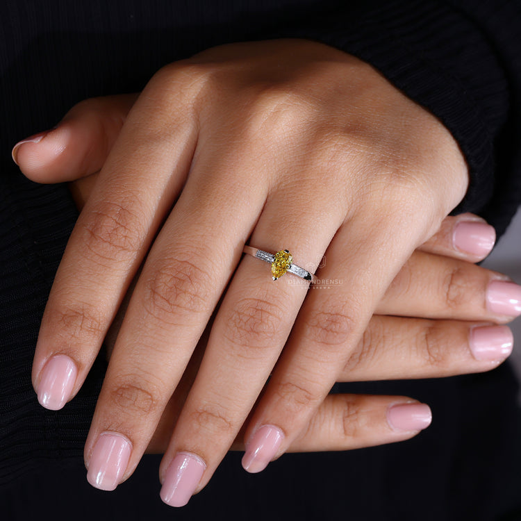 IGI certified white gold diamond ring.
