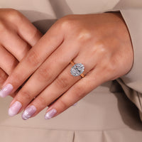 White gold oval cut engagement ring style.
