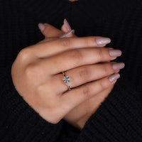 rose gold ring with round rose cut diamond ring.
