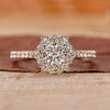 Cathedral Setting Engagement Ring with cushion cut diamond ring.
