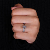 Cathedral setting ring made with handmade ring style.
