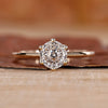 Cathedral Setting Ring with Portuguese cut diamond ring.
