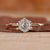 Cathedral Setting Ring with Portuguese cut diamond ring.
