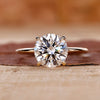 Round Diamond Engagement Ring with yellow gold setting.
