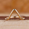 Gold Chevron Wedding Band with V-Shape Detail