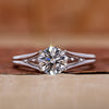 Solitaire engagement ring with round diamond ring.
